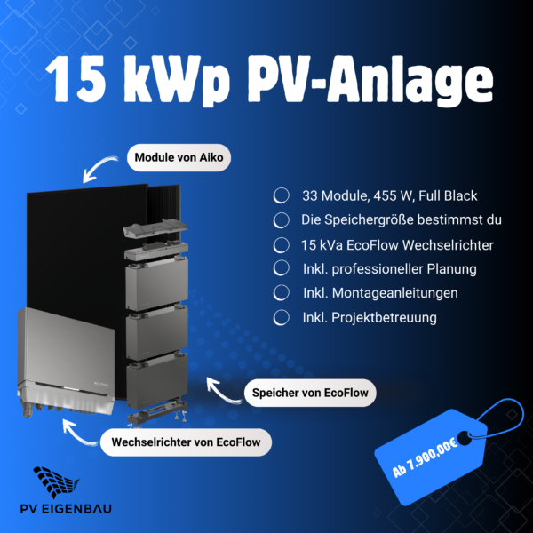 15 Eigenmontage kwp EcoFlow PV-Anlage