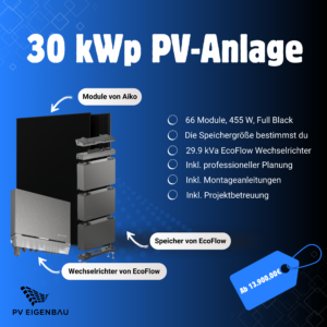 30kWp Eigenmontage EcoFlow PV-Anlage Komplettpaket