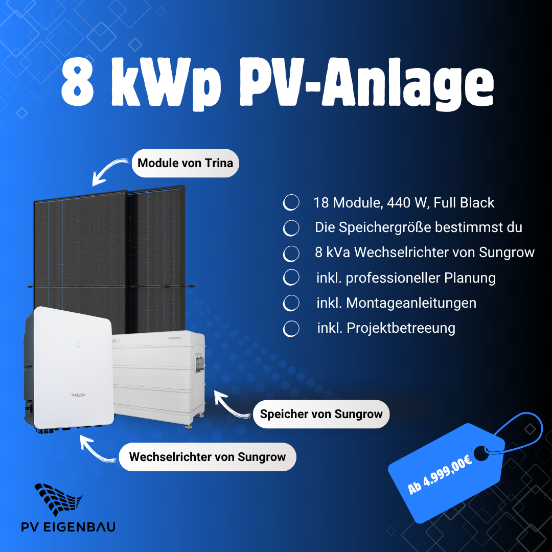 8 kWp Sungrow PV-Anlage für die Eigenmontage