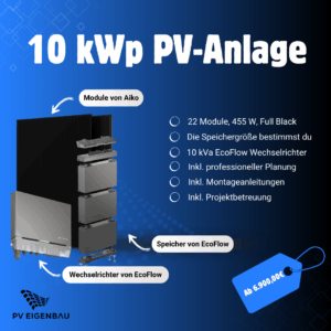 10 kWp EcoFlow PV-Anlage für die Eigenmontage